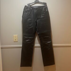 GAP Black Leather Bootcut Pants vintage 2000